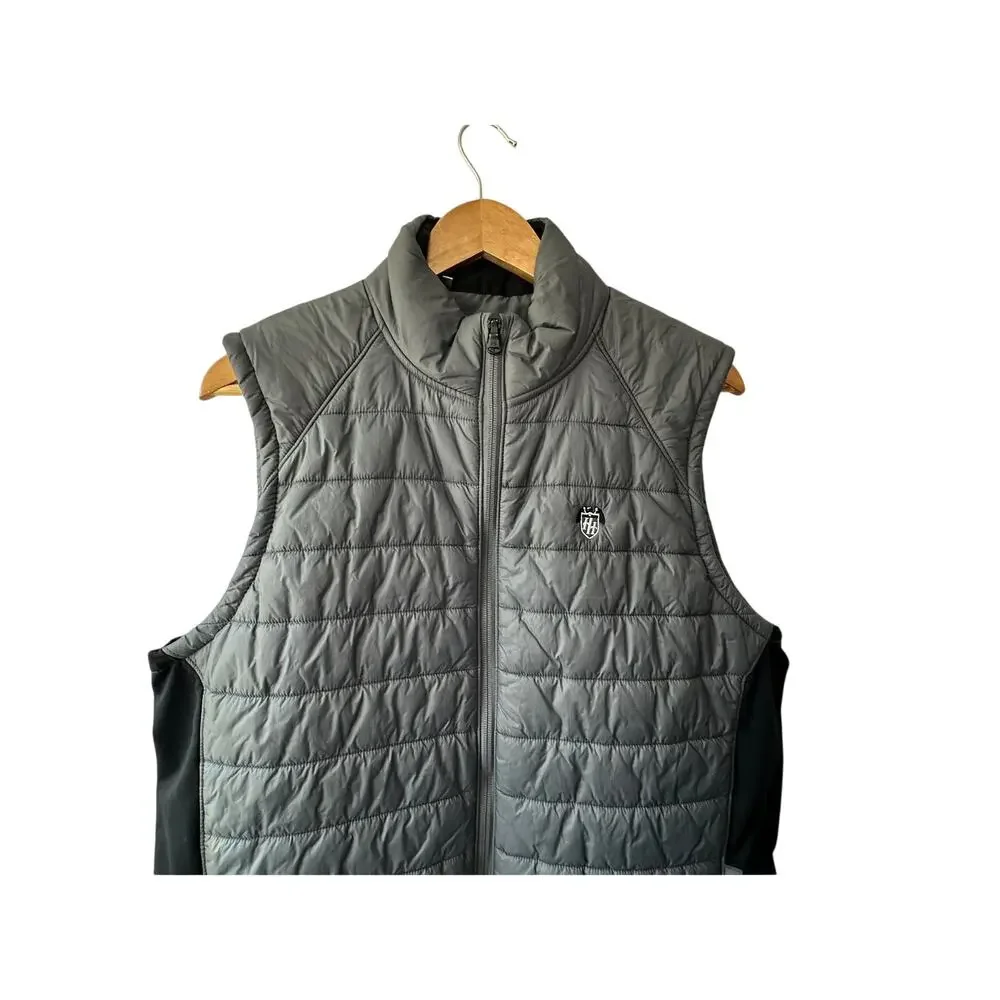 Under Armour Loose Fit Gray & Black Puffer Vest Men's Size Medium Zip Pockets